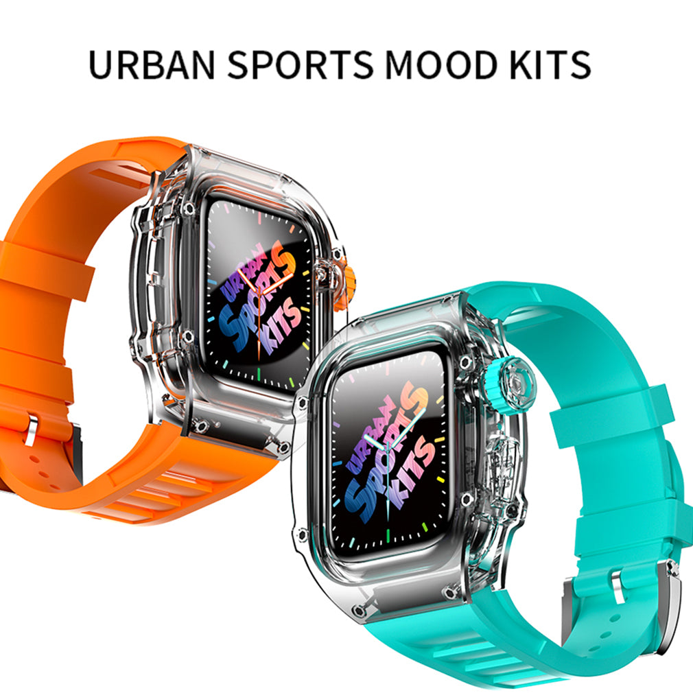 Case Strap For Apple Watch Band 44mm 45mm Urban Sports bracelet iWatch serie S4 S5 S6 se S7 S8