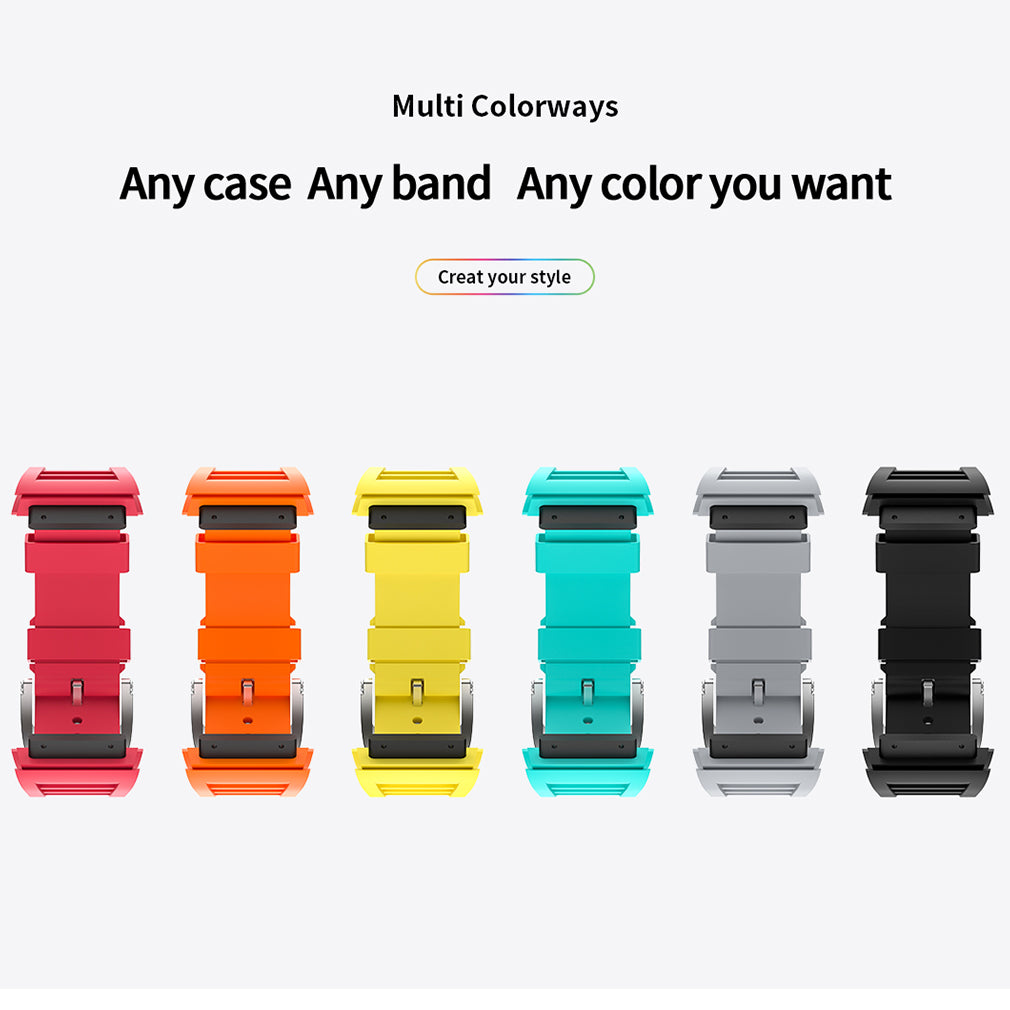 Mod Kit For Apple Watch Band 8 7 45Mm Fluororubber Iwatch Series 6 5 4 SE 44Mm Modification Silicone Transparent Case Rubber Strap